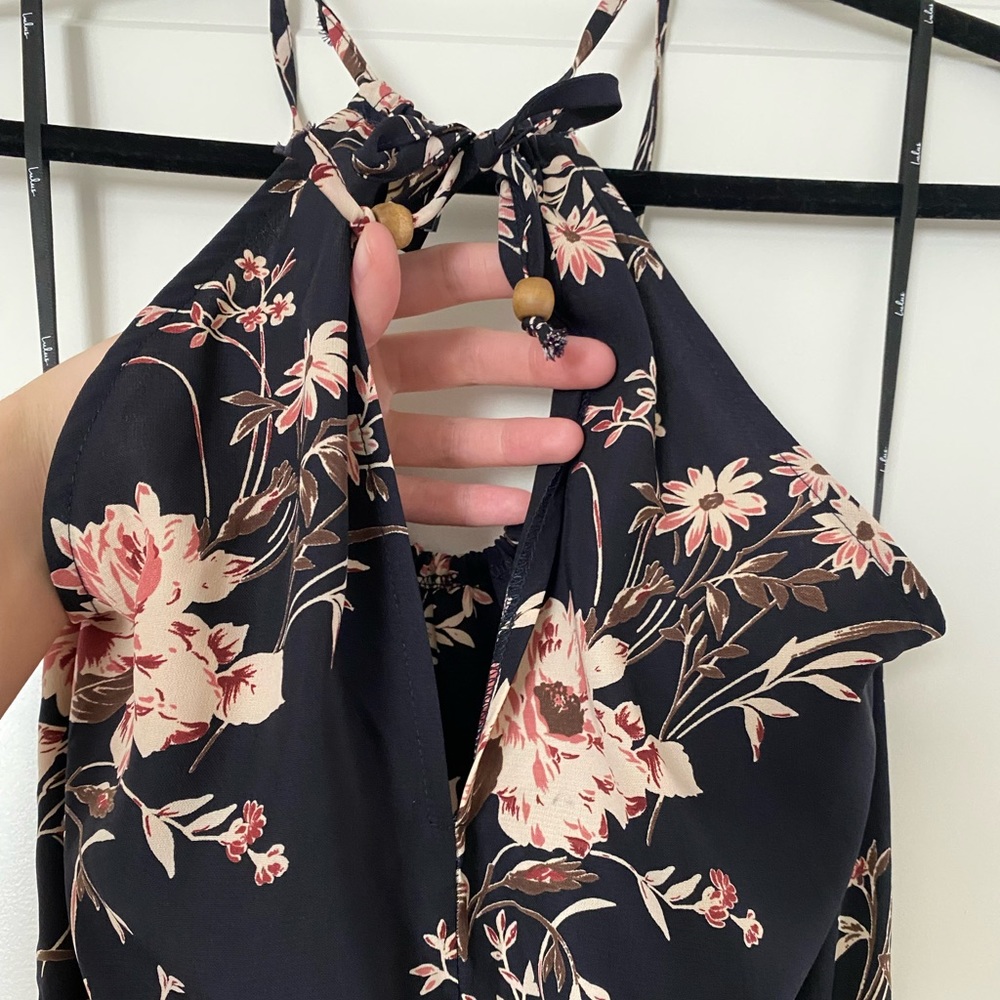 Lulu’s Feel the Music Midnight Blue Floral Print Maxi Dress Size Small NWOT - Picture 12 of 15